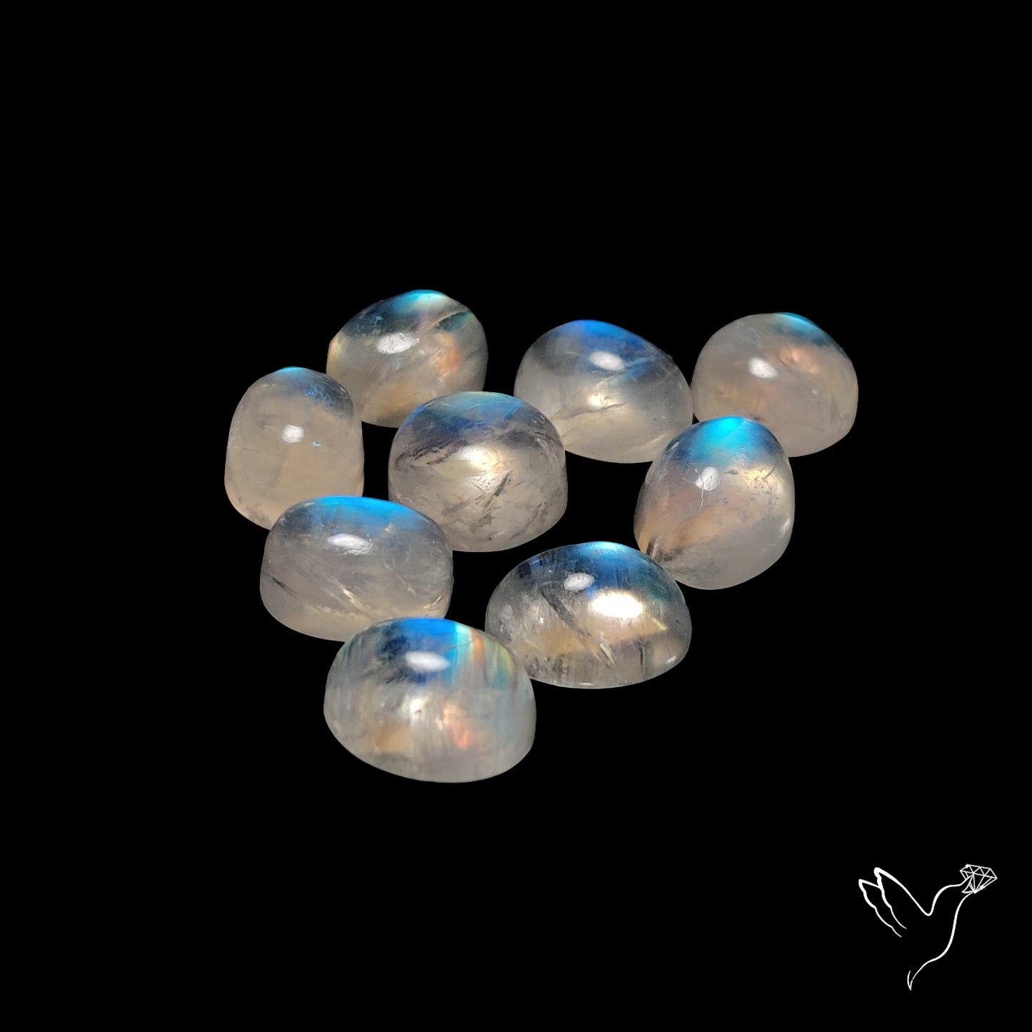 Rainbow Moonstone Cabochons Lot