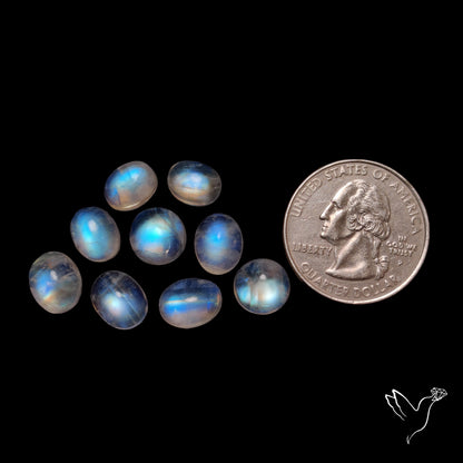 Rainbow Moonstone Cabochons Lot