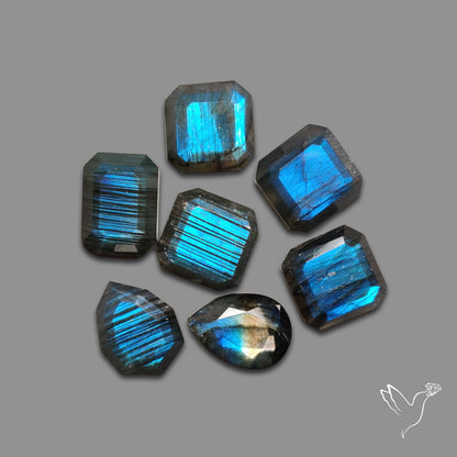 Step Cut Blue Labradorites Lot
