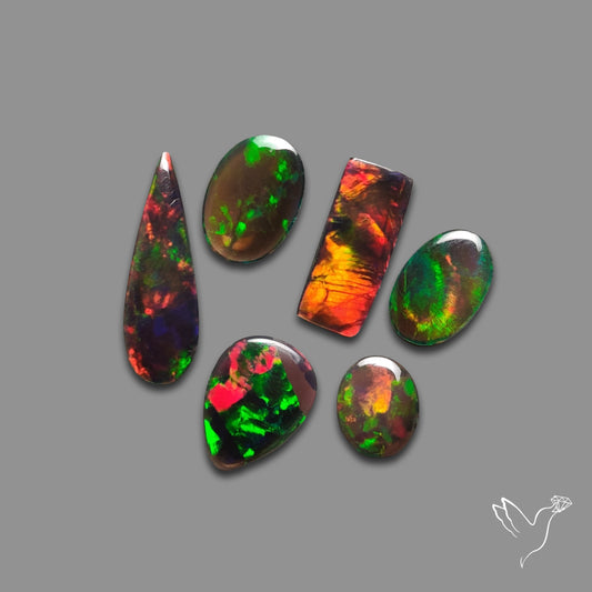 Black Ethiopian Opal Cabochons Lot