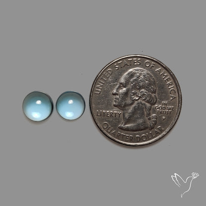 Sky Blue Topaz AAA Cabochons Pair
