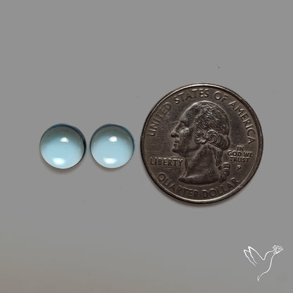 Sky Blue Topaz AAA Cabochons Pair