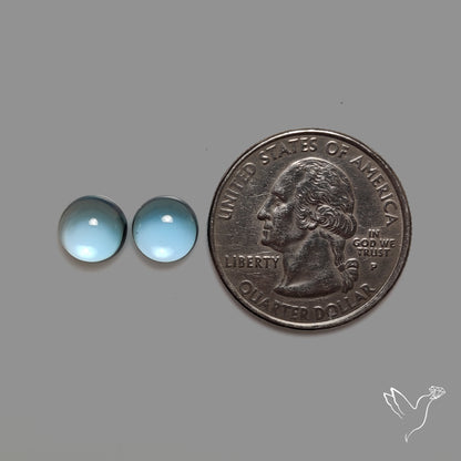 Sky Blue Topaz AAA Cabochons Pair