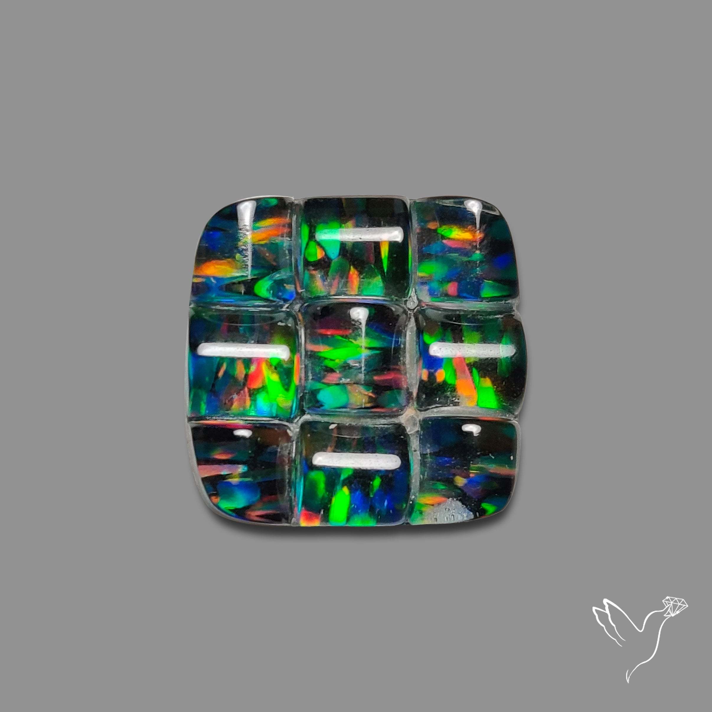 Aurora Opal | Aurora Opal Checker Carving Doublet (16X16X5 mm ...