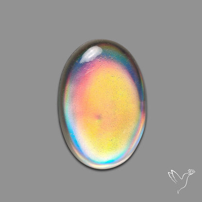 Rainbow Disco Quartz Doublet (Upcycled CD & Quartz Doublet)