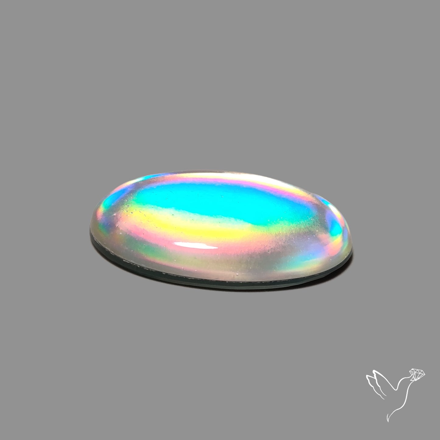 Rainbow Disco Quartz Doublet (Upcycled CD & Quartz Doublet)