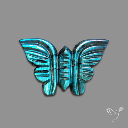 Blue Labradorite Butterfly Carving Handcarved