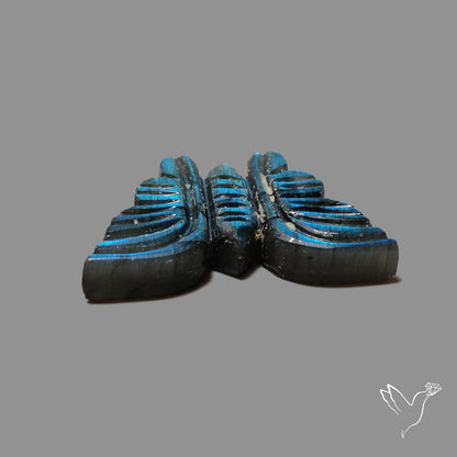 Blue Labradorite Butterfly Carving Handcarved