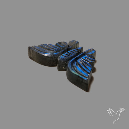 Blue Labradorite Butterfly Carving Handcarved