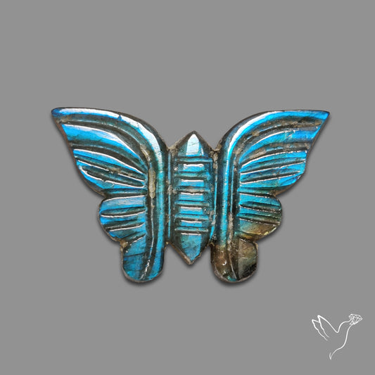 Blue Labradorite Butterfly Carving Handcarved