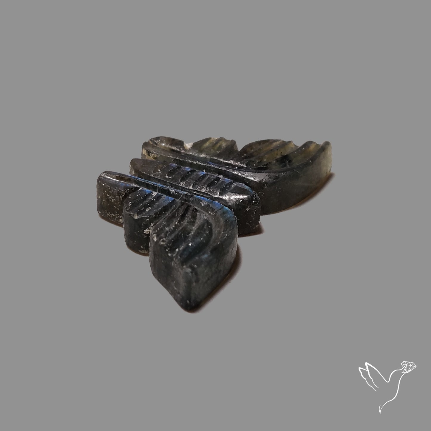 Blue Labradorite Butterfly Carving Handcarved