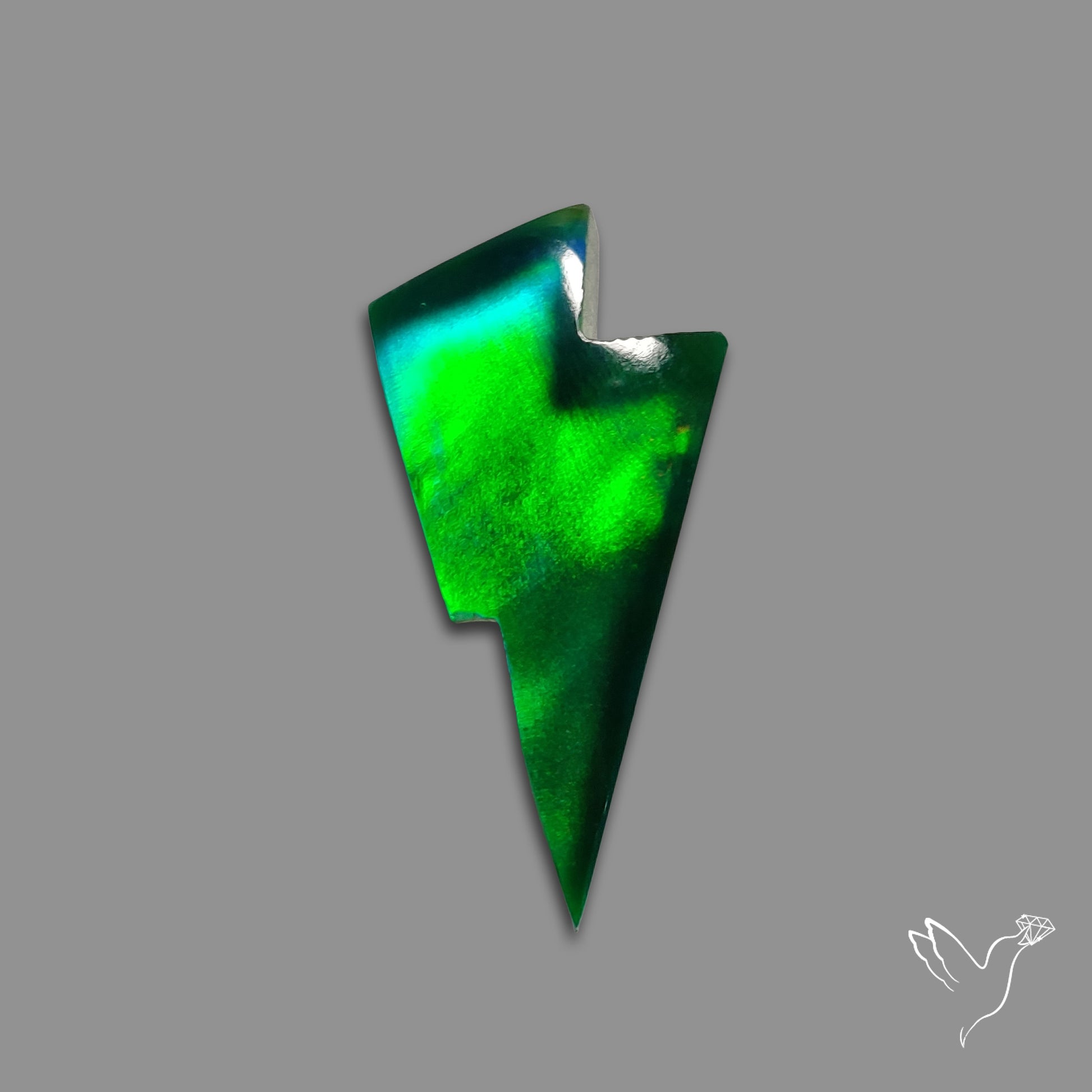 Aurora Opal Lightning Bolt Doublet Handcarved