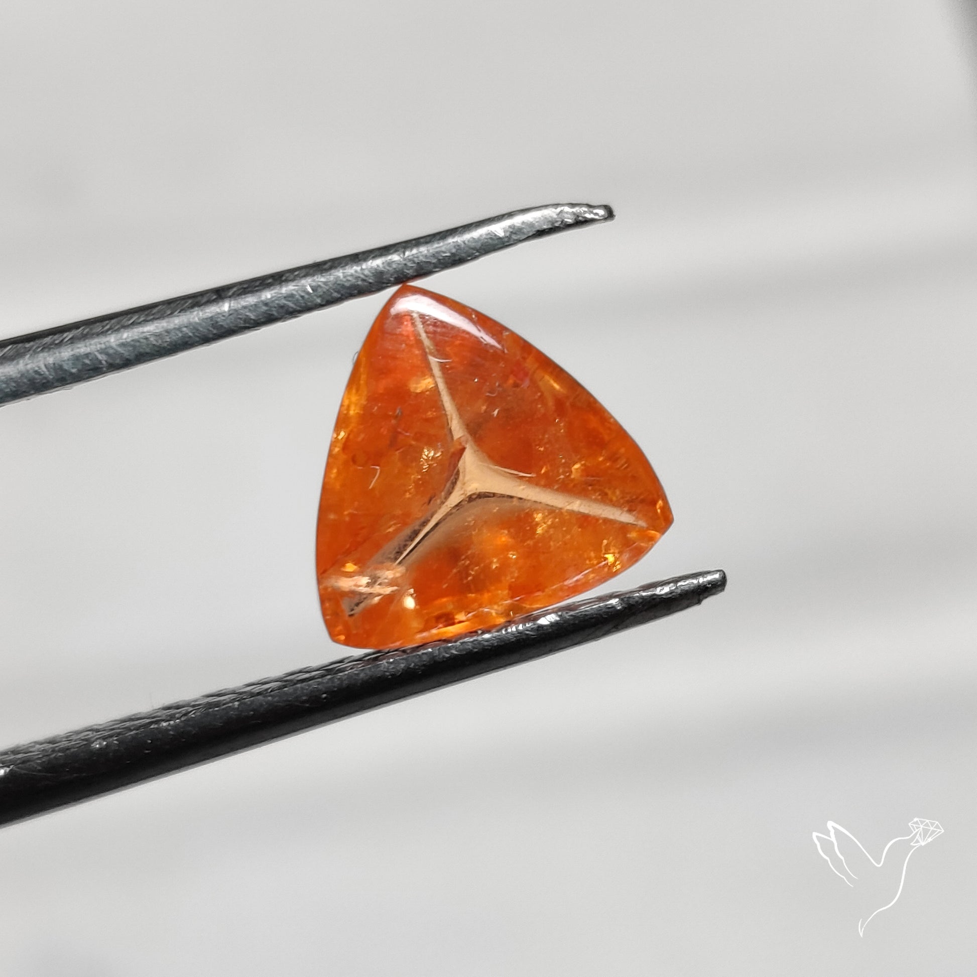 Spessartite Orange Garnet Pyramid Shaped Cabochon