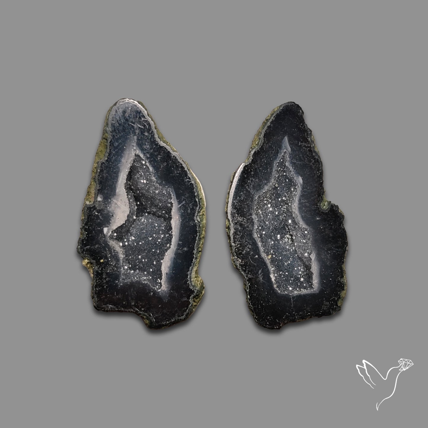 Tabasco Baby Geode Druzy Pair