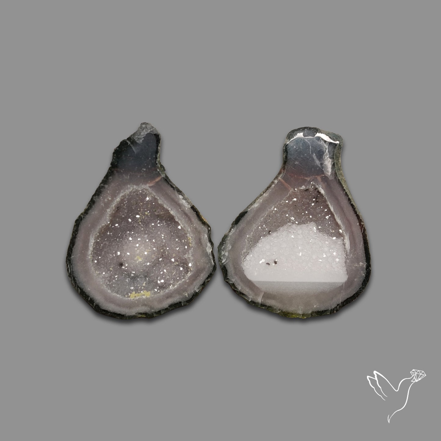 Tabasco Baby Geode Druzy Pair