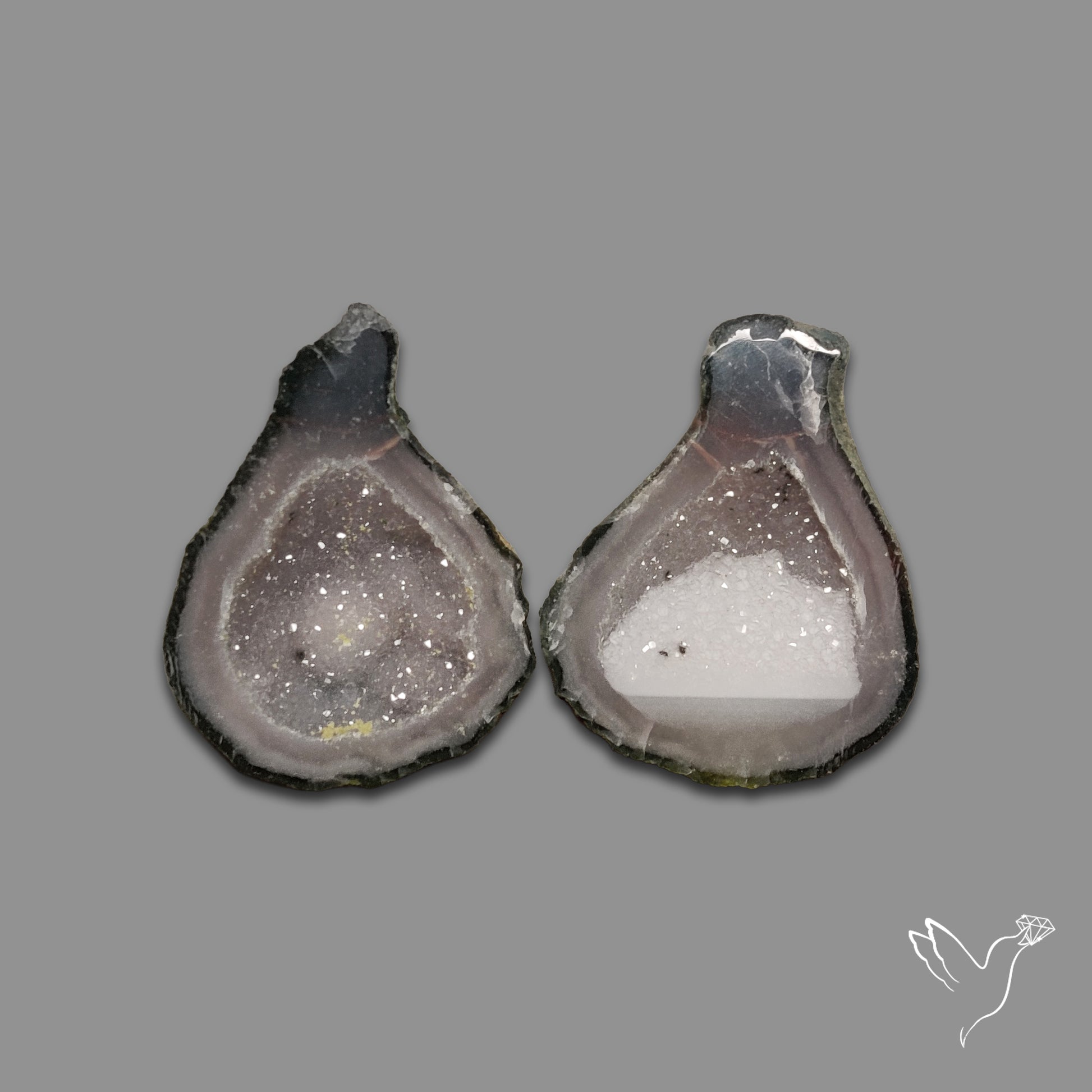 Tabasco Baby Geode Druzy Pair