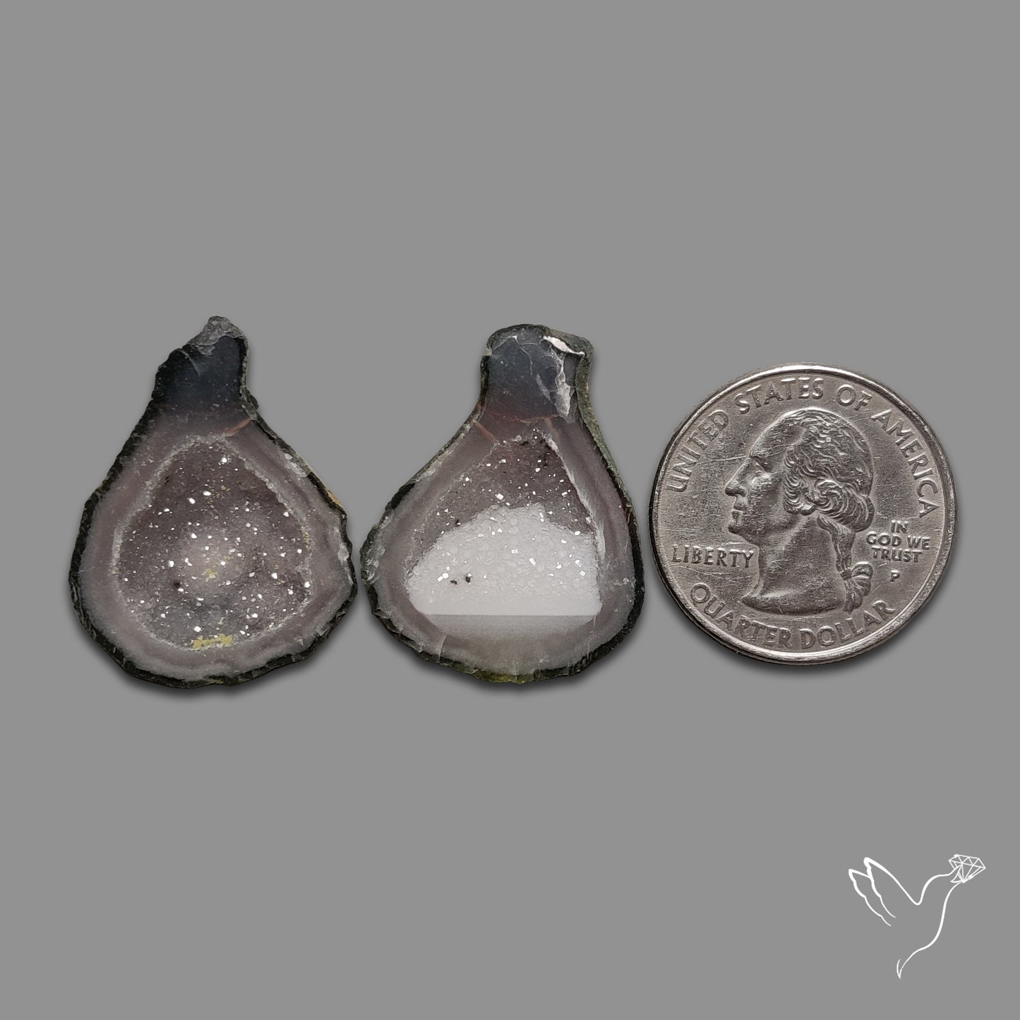 Tabasco Baby Geode Druzy Pair
