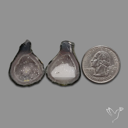 Tabasco Baby Geode Druzy Pair