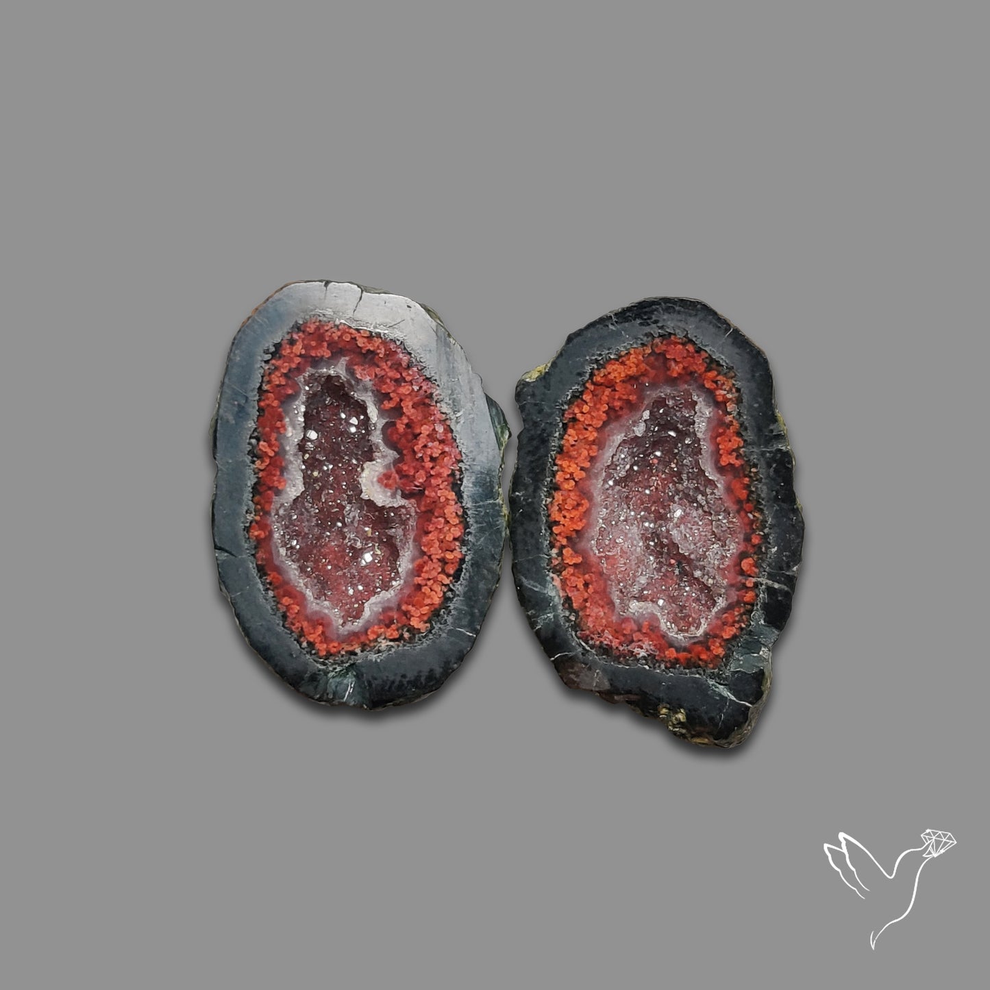 Tabasco Baby Geode Druzy Pair