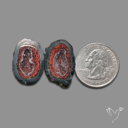 Tabasco Baby Geode Druzy Pair