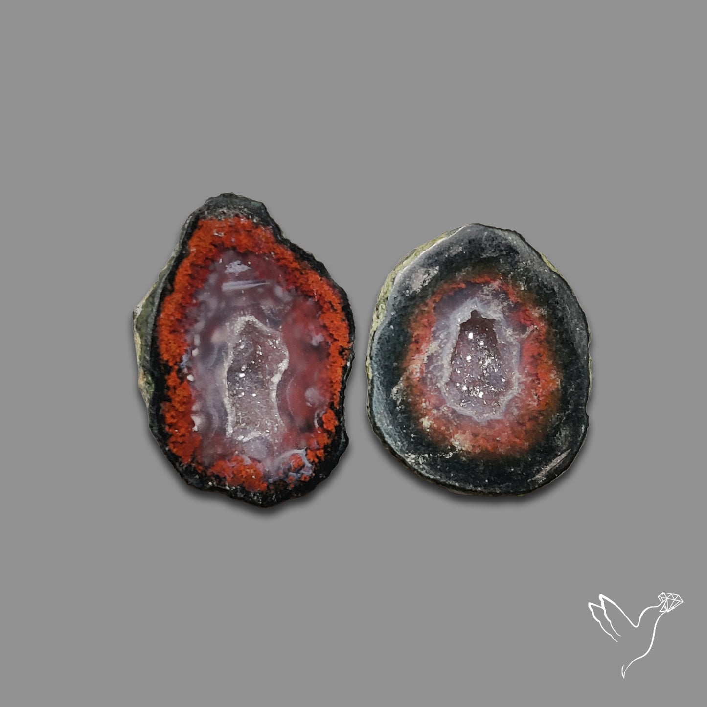Tabasco Baby Geode Druzy Pair