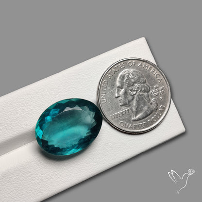 Faceted Belgian Teal Fluorite High Grade