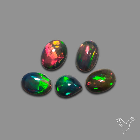 Black Ethiopian Opal Cabochons Lot
