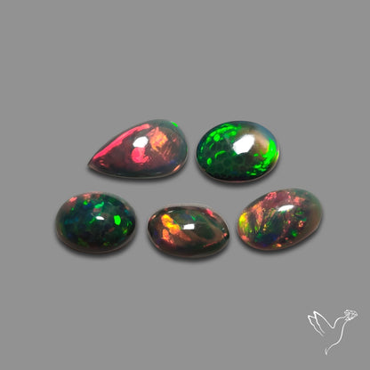 Black Ethiopian Opal Cabochons Lot