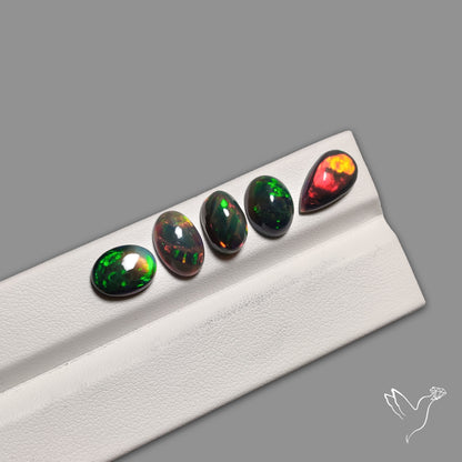 Black Ethiopian Opal Cabochons Lot