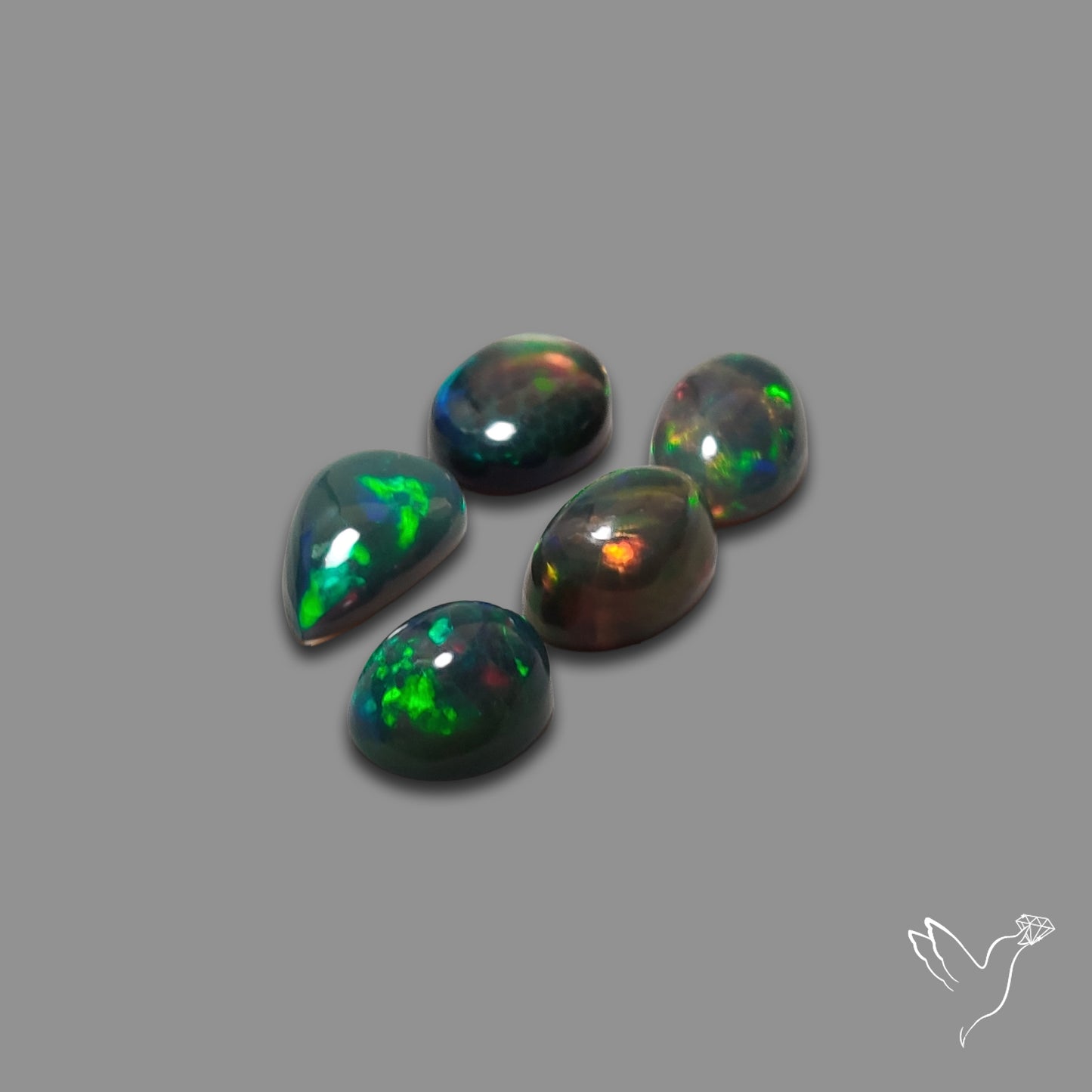 Black Ethiopian Opal Cabochons Lot