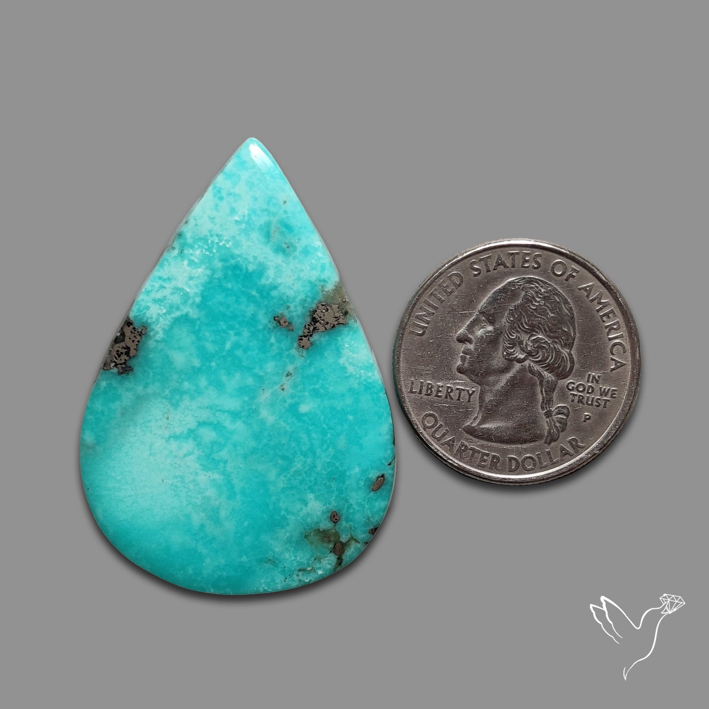 Campitos Mines Turquoise Cabochon with Pyrite