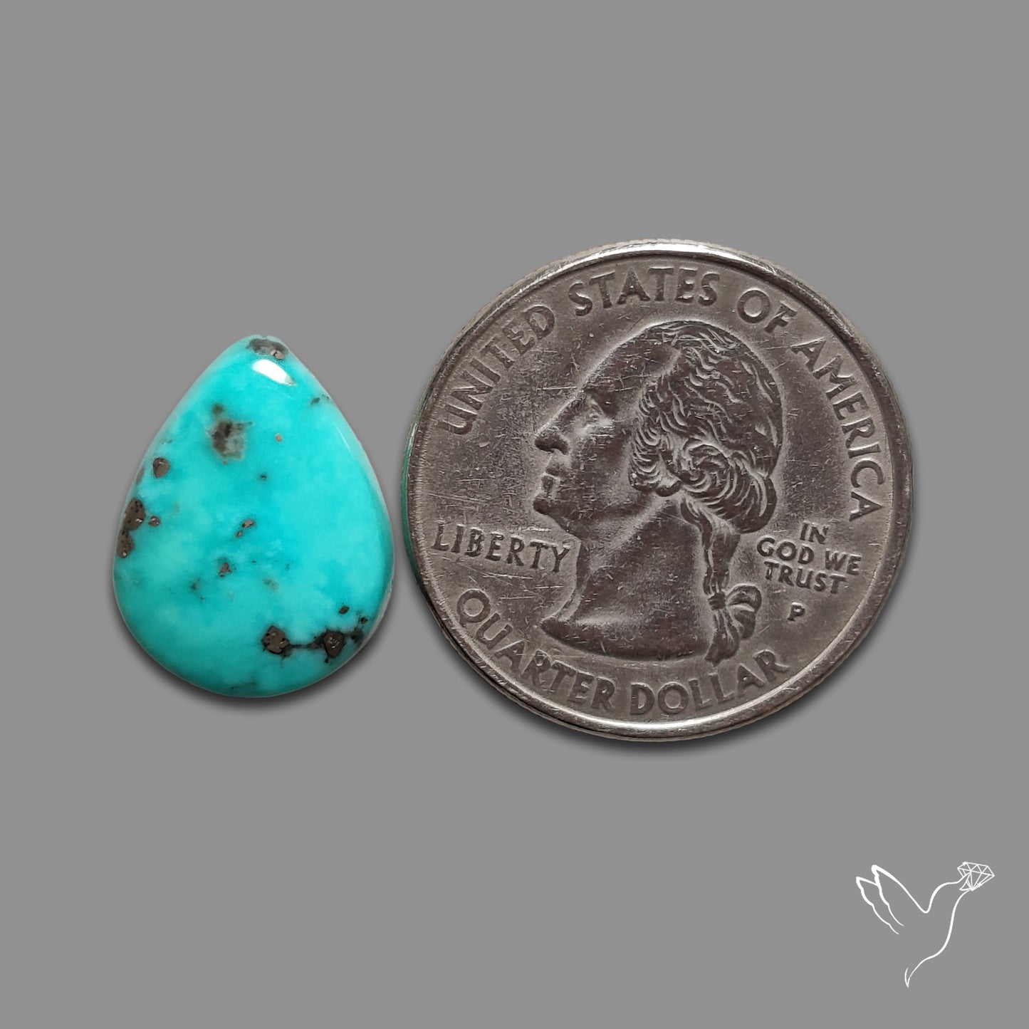 Campitos Mines Turquoise Cabochon with Pyrite