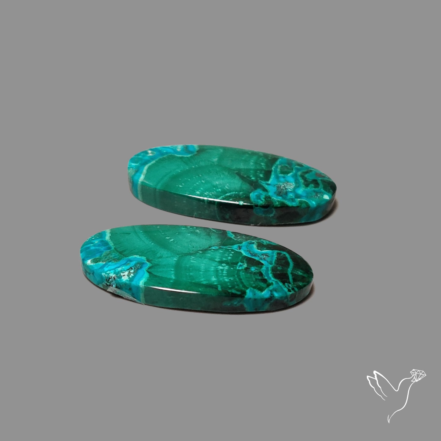 Chrysocolla In Malachite Pair