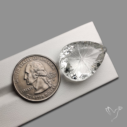Faceted Himlayan Quartz Reverse Intaglio Carving Handcarved