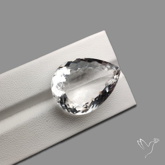 Clear Himlayan Quartz Large Faceted Gem