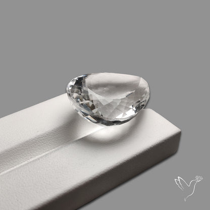 Clear Himlayan Quartz Large Faceted Gem