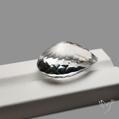 Clear Himlayan Quartz Large Faceted Gem