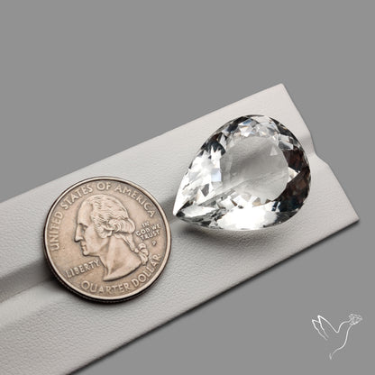 Clear Himlayan Quartz Large Faceted Gem