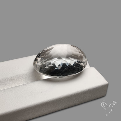 Clear Himlayan Quartz Large Faceted Gem