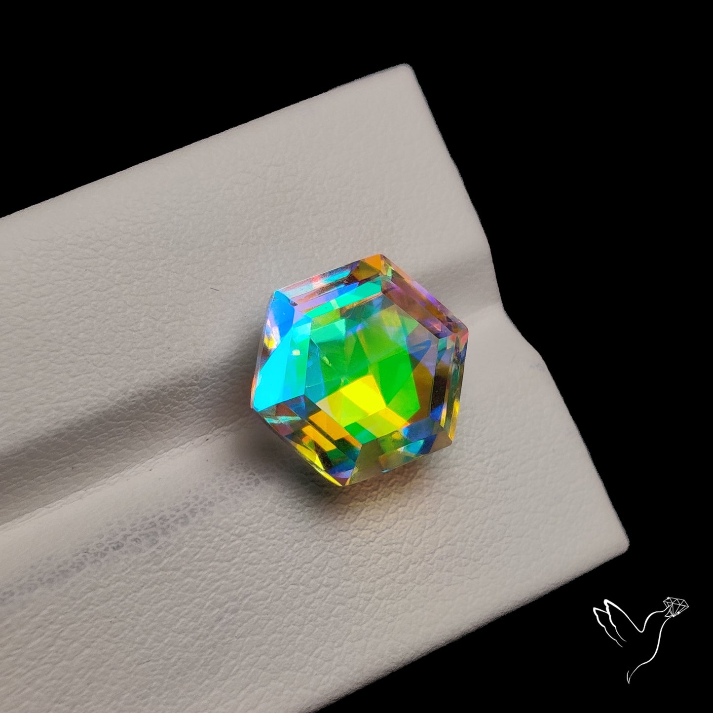Faceted Rainbow Aura Quartz