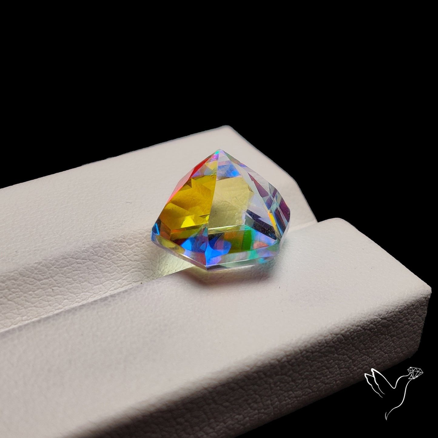 Faceted Rainbow Aura Quartz