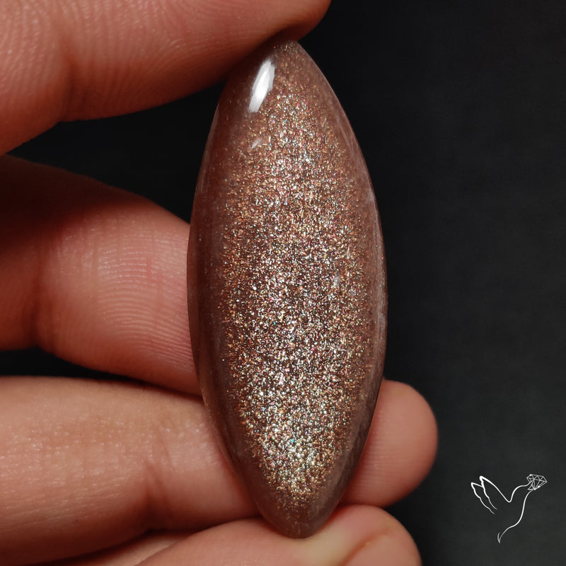 Sunstone with Subtle Blue Moonstone Sheen Cabochon
