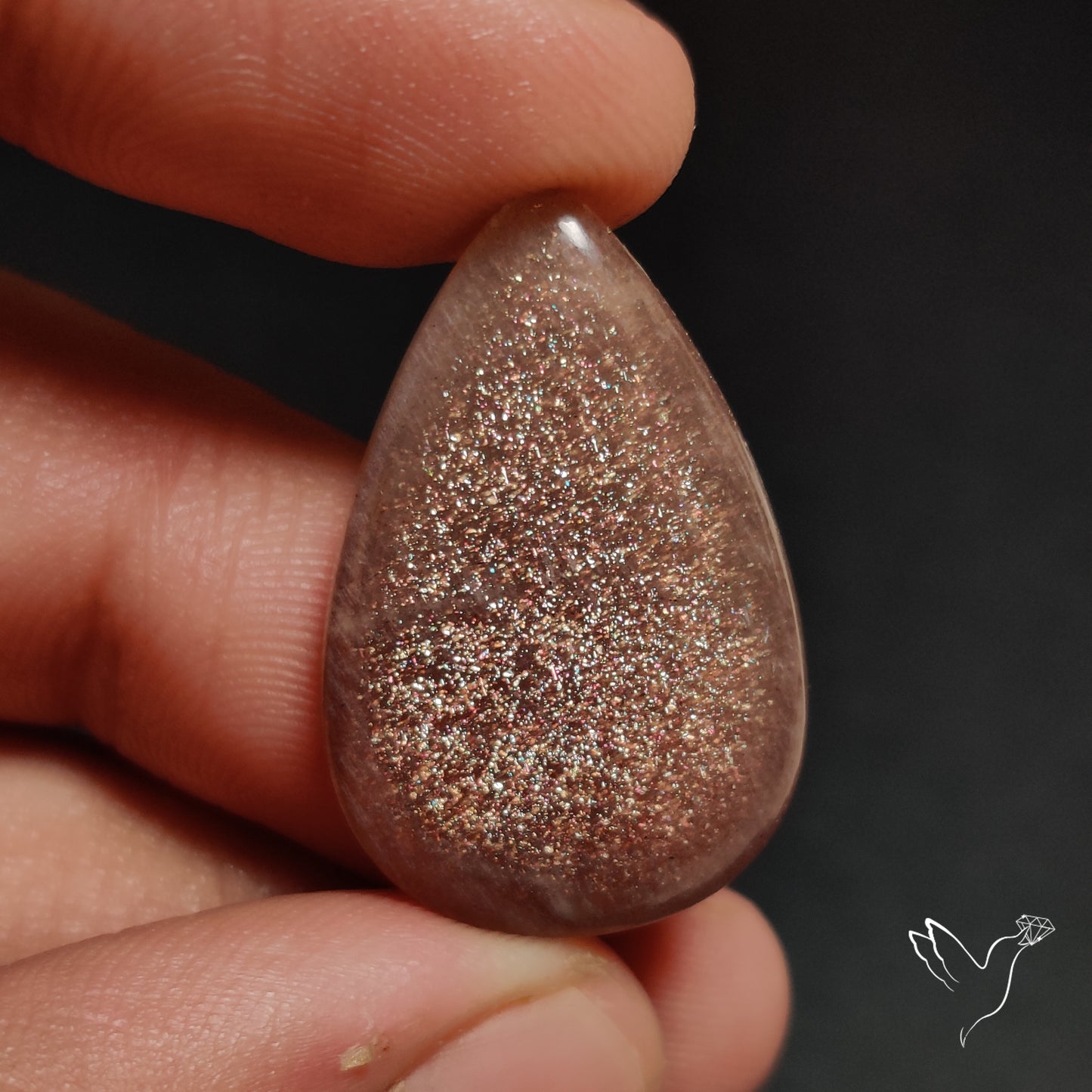 Sunstone with Subtle Blue Moonstone Sheen Cabochon