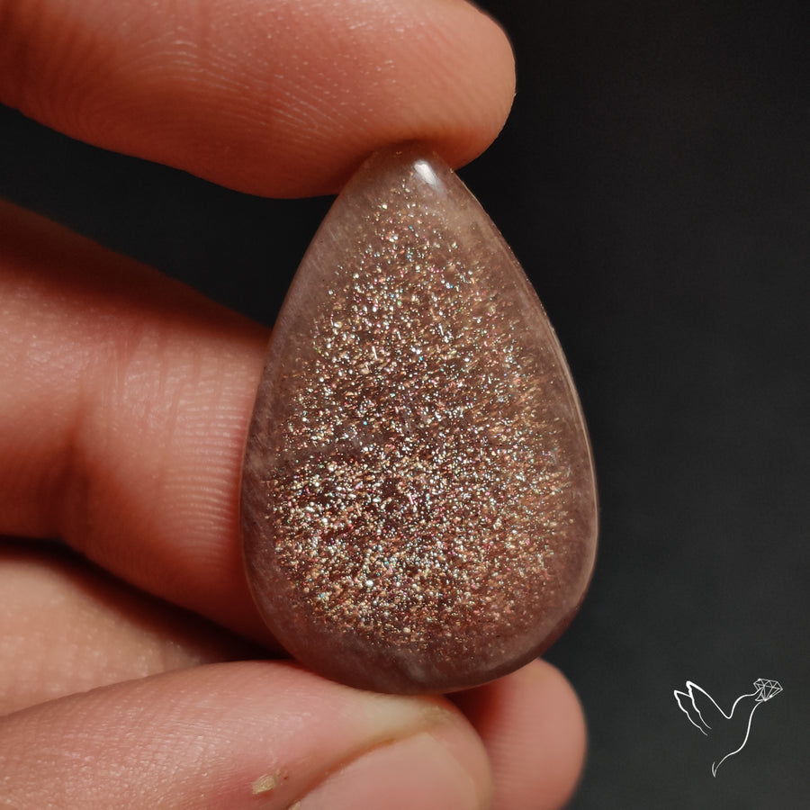 Sunstone with Subtle Blue Moonstone Sheen Cabochon