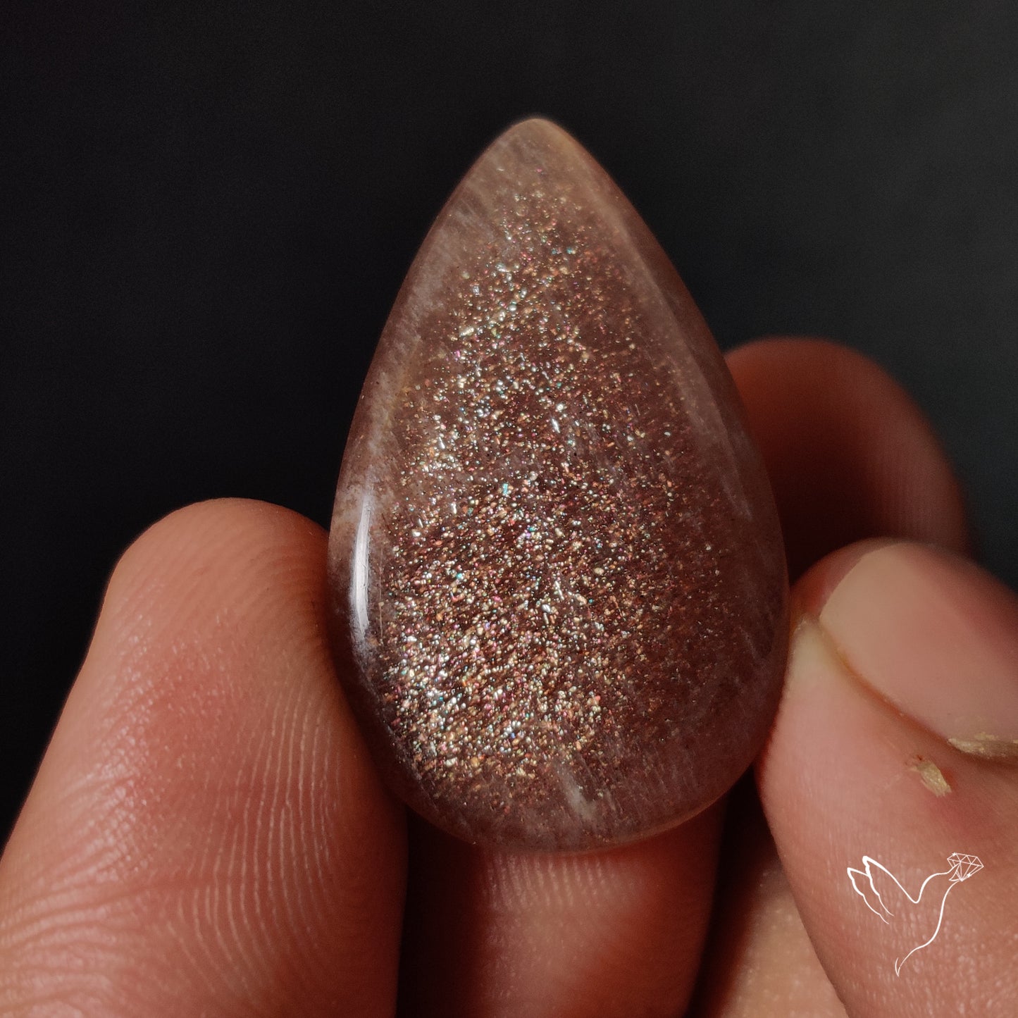 Sunstone with Subtle Blue Moonstone Sheen Cabochon