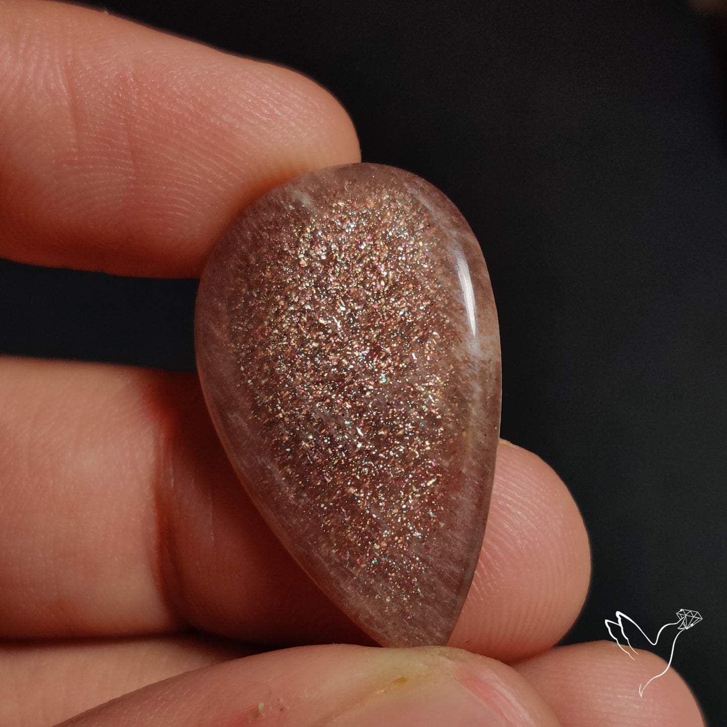 Sunstone with Subtle Blue Moonstone Sheen Cabochon