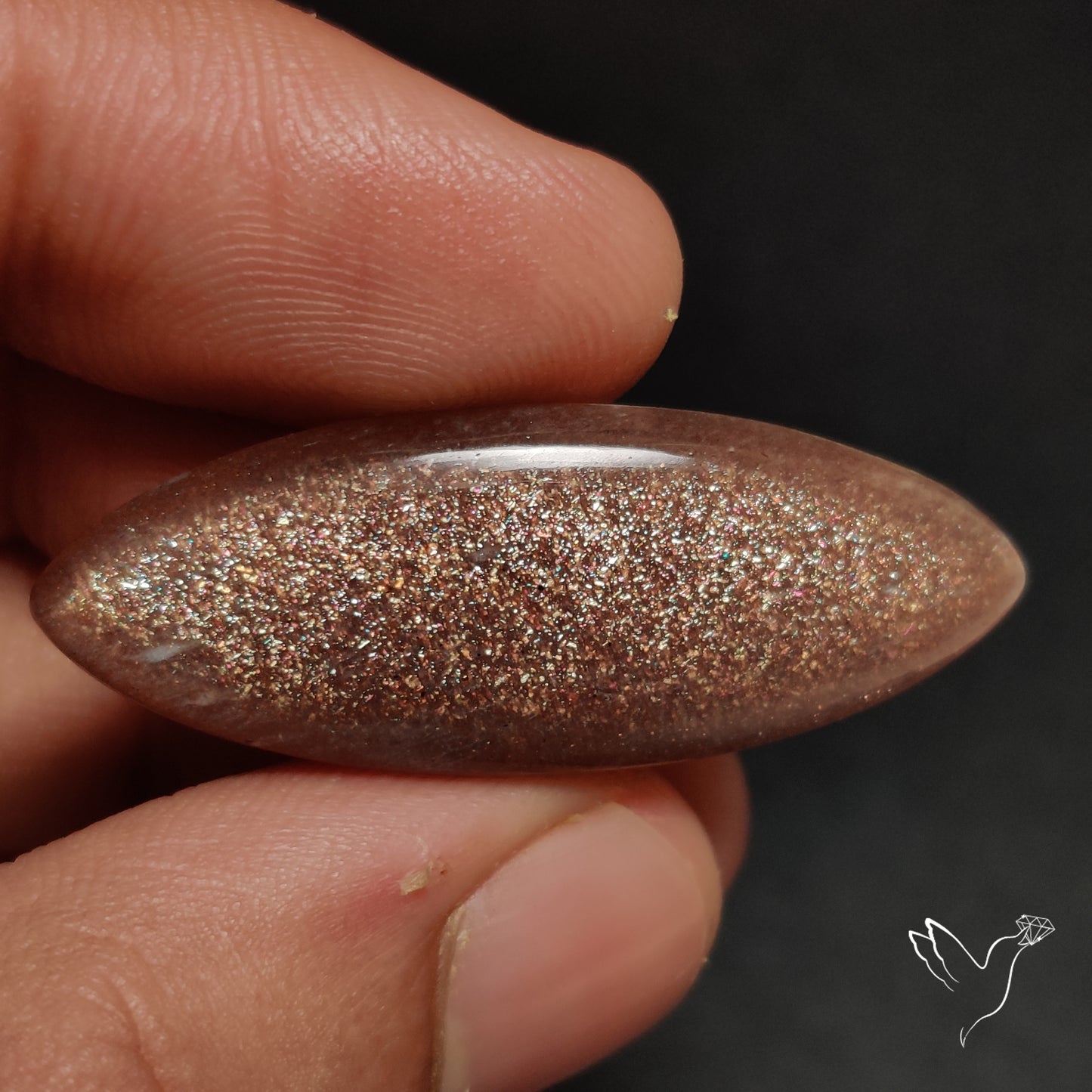Sunstone with Subtle Blue Moonstone Sheen Cabochon