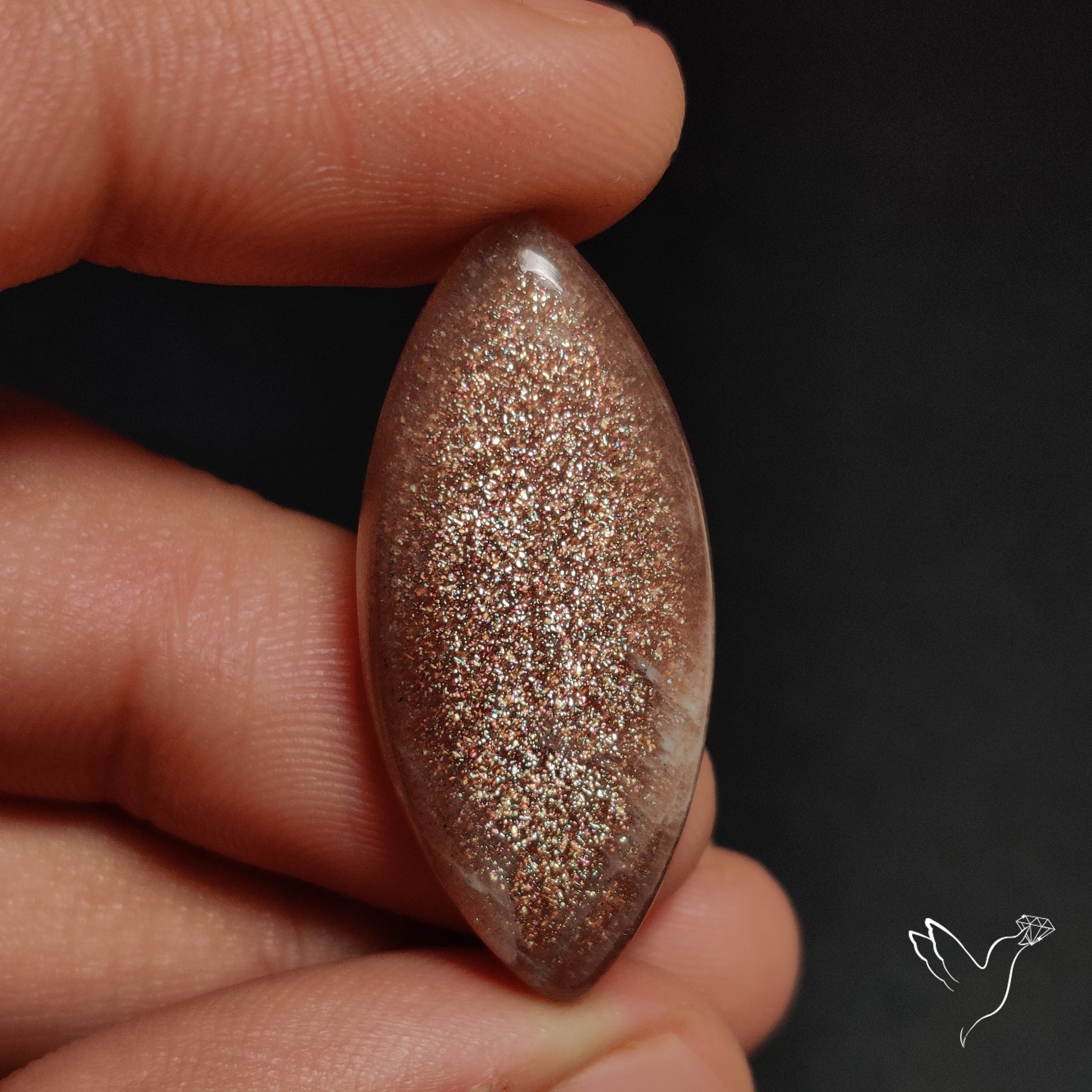 Sunstone with Subtle Blue Moonstone Sheen Cabochon
