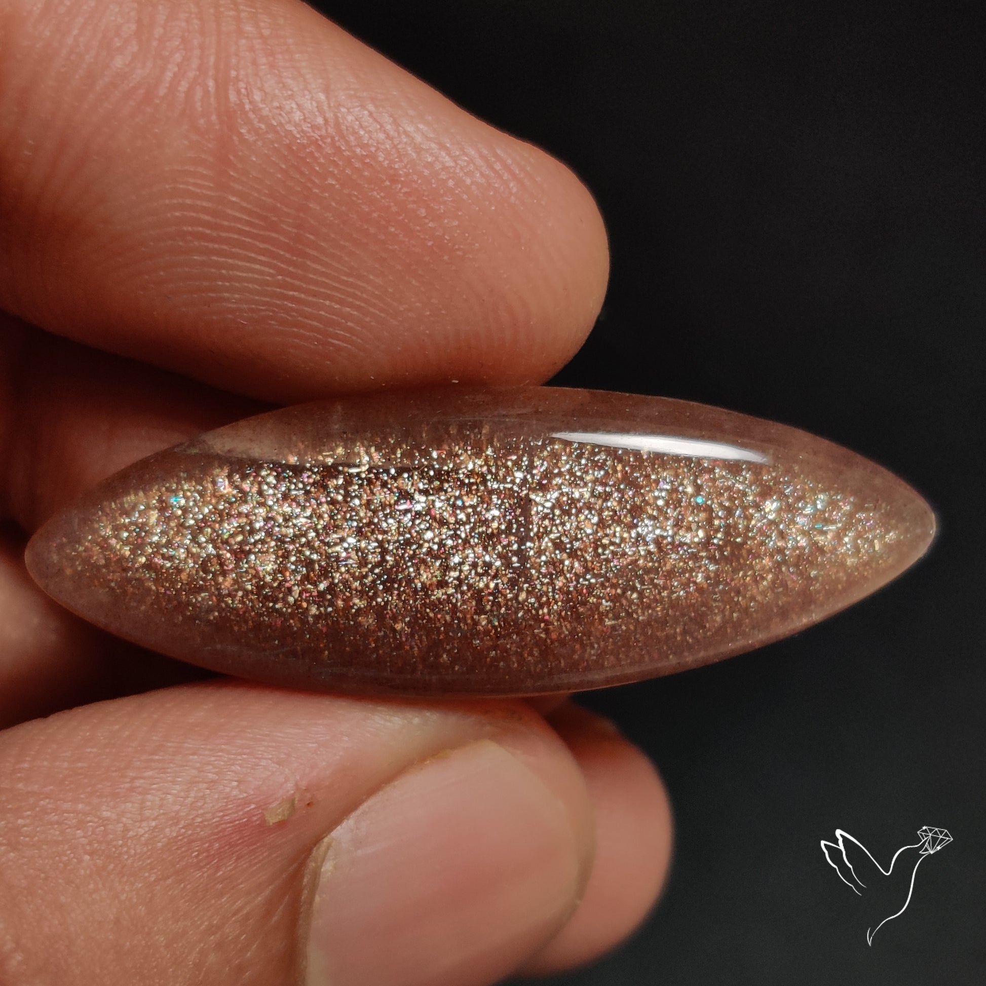 Sunstone with Subtle Blue Moonstone Sheen Cabochon