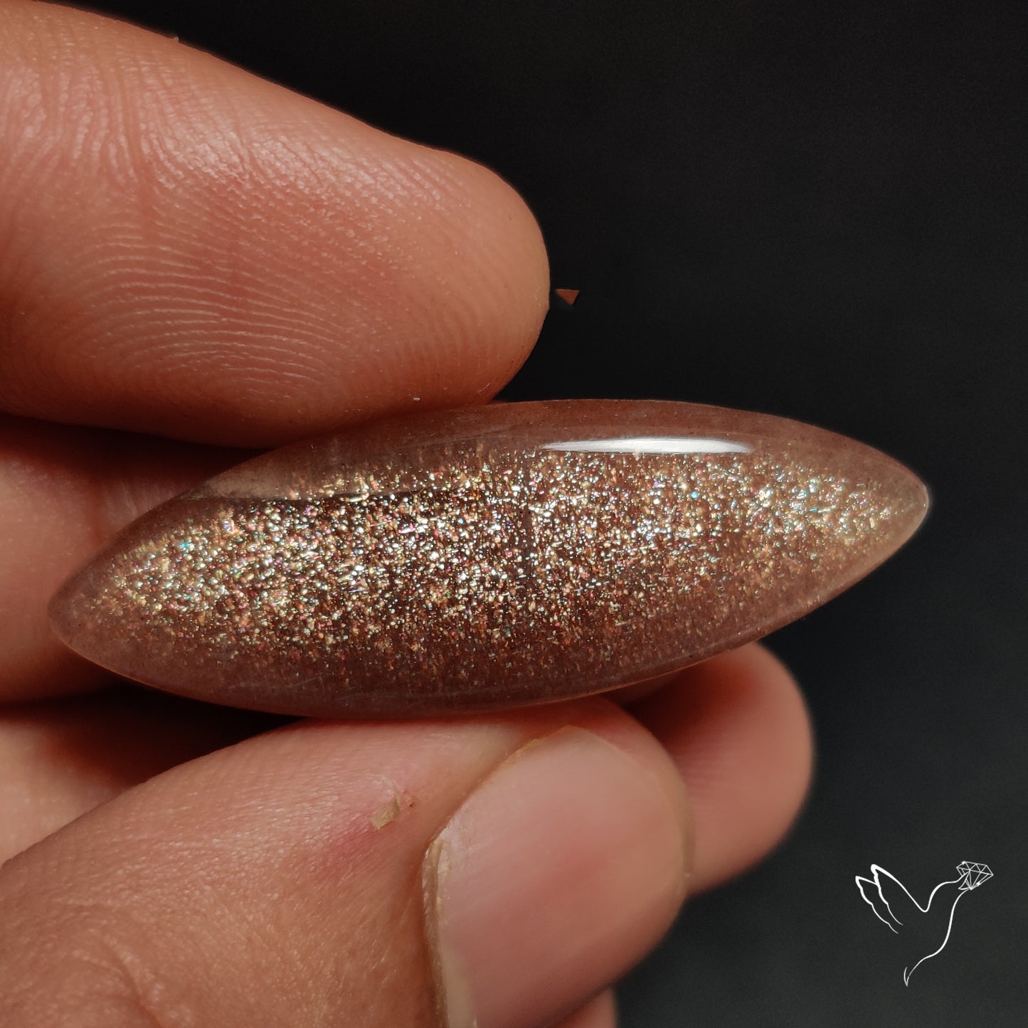 Sunstone with Subtle Blue Moonstone Sheen Cabochon